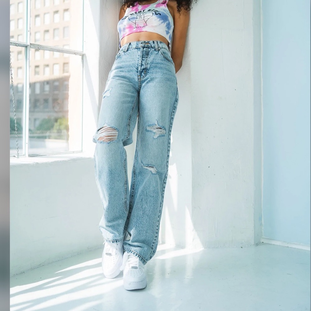 Revice Denim straight leg distressed jeans